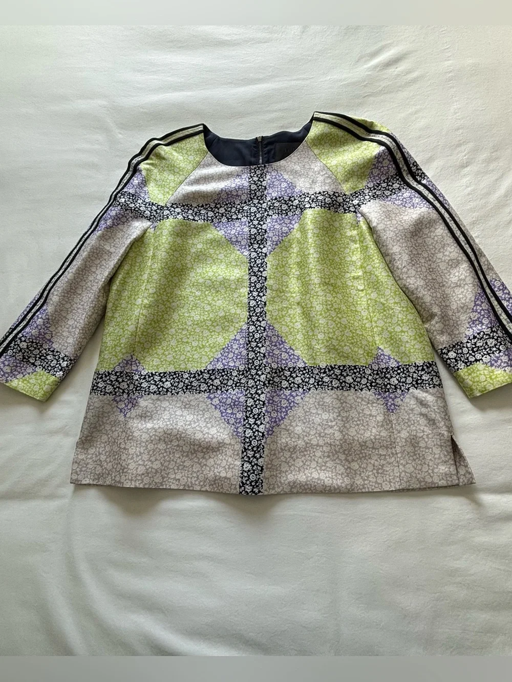 NWOT! RARE! J.Crew Collection Floral Windowpane Silk/Wool Top